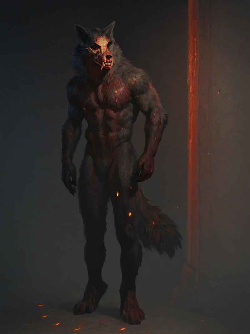 00000-255761636-anthro barefoot mephisto male wolf fangs black_eyes standing, fluffy wet fur blood, score_9, score_8_up, score_7_up, score_6_up,.png